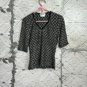 Vintage A.Byer 90s lace scrunchy vneck top